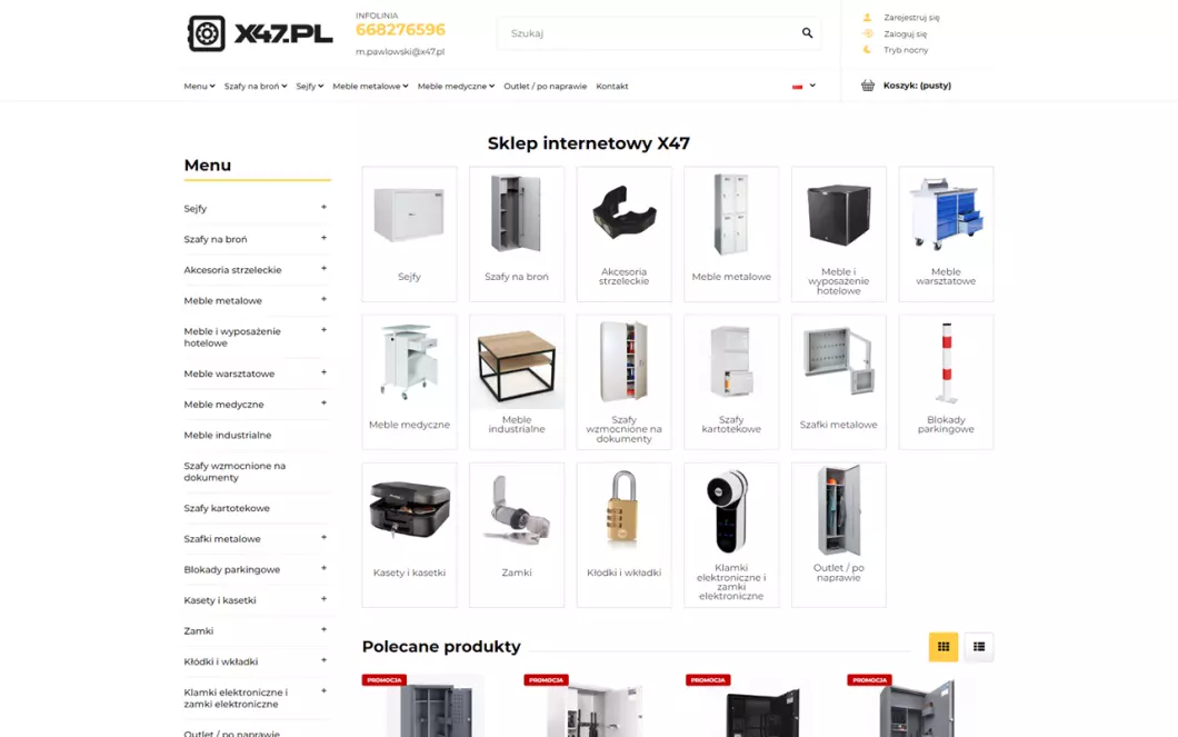 Sklep z sejfami x47.pl - podgląd