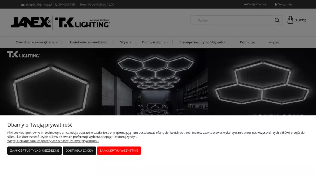 Sklep z oświetleniem TK Lighting - podgląd