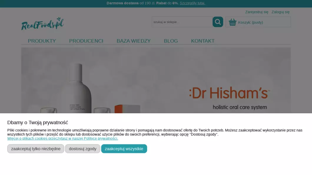 Naturalne suplementy diety, kosmetyki higieny ustnej, ciała | Sklep internetowy RealFoods.pl - podgląd